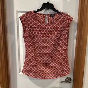The Limited Red and Orange Cap Sleeve Blouse